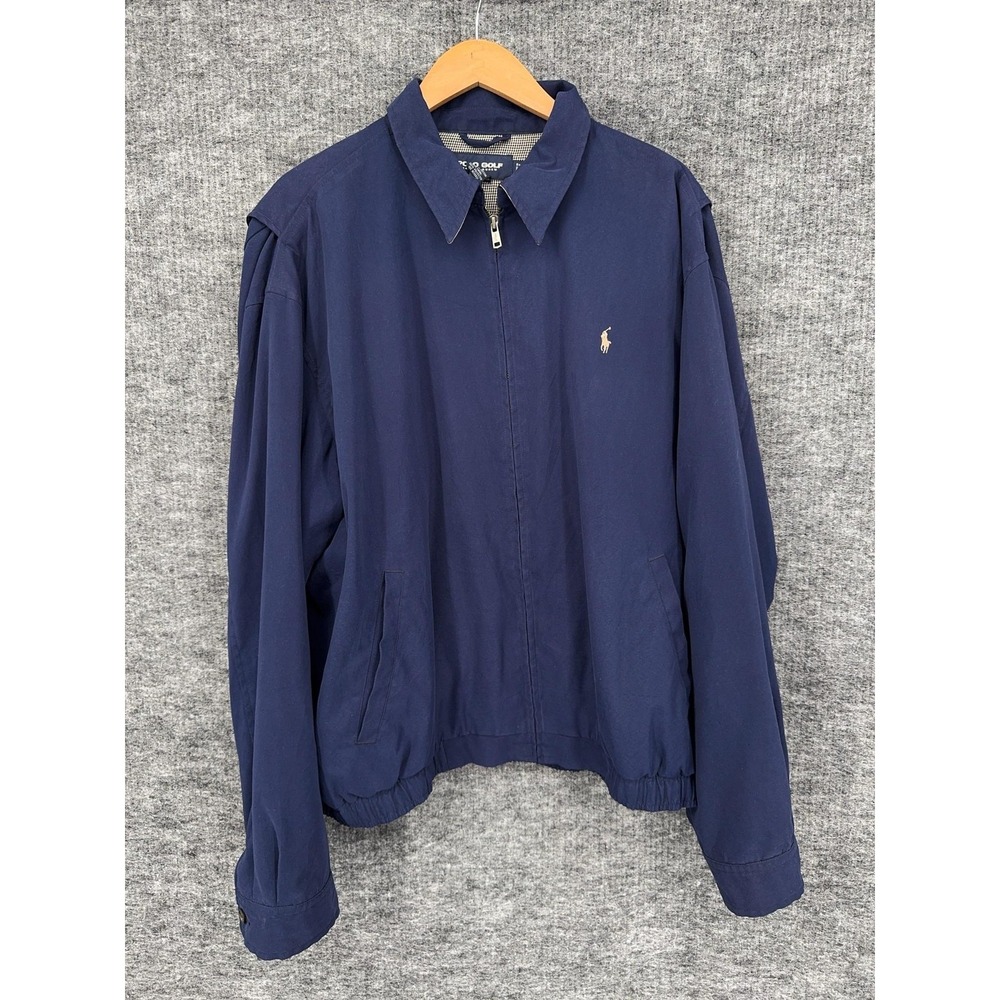 Vintage Polo Ralph Lauren Harrington Jacket Mens XL Blue Windbreaker 90s Lined - Picture 5 of 11